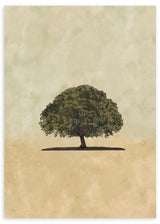 Lámina decorativa sin marco de estilo minimalista y orgánico, ilustración minimalista de encina, modelo Encina