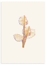 Lámina decorativa sin marco de estilo minimalista y orgánico, rama botánica en acuarela minimalista, modelo Hoja Suspendida