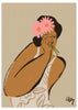 Lámina decorativa sin marco de estilo minimalista y orgánico, mujer con flores cubriendo el rostro, modelo Mask