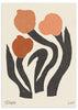 Lámina decorativa sin marco de estilo minimalista y orgánico, flores modernas abstractas en tonos terracota, modelo Modern Flower 02