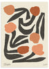 Lámina decorativa sin marco de estilo minimalista y orgánico, flores abstractas en tonos terracota, modelo Modern Flower 03