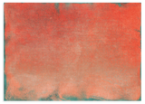 Lámina decorativa sin marco de estilo minimalista y orgánico, composición abstracta en coral y turquesa, modelo Teal Coral Ombre