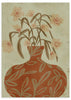 Dekoratives Wandbild ohne Rahmen im minimalistischen und organischen Stil, Terrakotta-Vase mit zarten Blumen, Modell Terracotta Vase Blossoms. Erhältlich auf kudeko.com