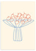 Rahmenloses dekoratives Wandbild in minimalistischem und ruhigem Stil, minimalistischer Blumenstrauß in einer Vase, Modell Bowl of Simple Grace. Erhältlich auf kudeko.com