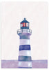 Lámina decorativa sin marco de estilo minimalista y sereno, faro costero en tonos azules, modelo Faro Reflejos Azules