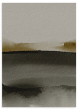 Lámina decorativa sin marco de estilo minimalista y sereno, paisaje abstracto en sombras neutras, modelo Horizonte de Sombra