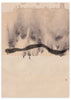 Lámina decorativa sin marco de estilo minimalista y sereno, acuarela abstracta en tonos tierra suaves, modelo Misty Winter Path