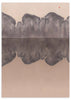 Lámina decorativa sin marco de estilo minimalista y sereno, paisaje abstracto en acuarela suave, modelo Tranquil Mountain Reflection