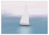 Lámina decorativa sin marco de estilo minimalista y tonos_pastel, velero en mar en calma, modelo Mar en calma