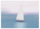 Lámina decorativa sin marco de estilo minimalista y tonos_pastel, velero en mar en calma, modelo Mar en calma