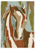 Lámina decorativa sin marco de estilo orgánico y abstracto, retrato abstracto de caballo en tonos tierra, modelo Abstract Horse Portrait