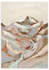 Lámina decorativa sin marco de estilo orgánico y abstracto, paisaje abstracto de montaña con río, modelo Painted Mountain River