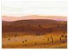 Lámina decorativa sin marco de estilo orgánico y abstracto, paisaje abstracto de colinas en tonos cálidos, modelo Siberia