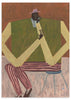 Lámina decorativa sin marco de estilo orgánico y abstracto, figura sentada en pose contemplativa, modelo Take a Moment