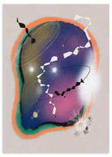 Lámina decorativa sin marco de estilo orgánico y colorido, composición abstracta orgánica en tonos vibrantes, modelo Ethereal Cosmic Profile