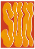 Lámina decorativa sin marco de estilo orgánico y colorido, formas abstractas orgánicas en tonos solares, modelo Sun pop art