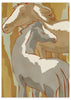 Dekoratives Wandbild ohne Rahmen im organischen und minimalistischen Stil, mit einer Pferdefamilie in neutralen Farbtönen, Modell Calm Horse Family. Erhältlich auf kudeko.com