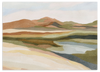 Lámina decorativa sin marco de estilo orgánico y minimalista, paisaje sereno en acuarela, modelo Calm Watercolor Landscape
