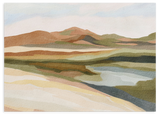 Lámina decorativa sin marco de estilo orgánico y minimalista, paisaje sereno en acuarela, modelo Calm Watercolor Landscape
