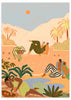 Lámina decorativa sin marco de estilo orgánico y minimalista, escena vacacional tropical y relajada, modelo Holiday