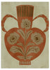 Lámina decorativa sin marco de estilo orgánico y minimalista, jarrón rústico con flores en terracota, modelo Rustic Floral Vase