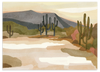 Lámina decorativa sin marco de estilo orgánico y minimalista, paisaje desértico sereno con cactus saguaro, modelo Saguaro Desert Serenity