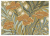 Lámina decorativa sin marco de estilo orgánico y minimalista, flores naranjas estilizadas de aire botánico, modelo Stylized Orange Blooms