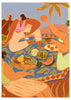 Lámina decorativa sin marco de estilo orgánico y minimalista, picnic veraniego junto al mar, modelo Summer Picnic