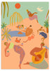 Lámina decorativa sin marco de estilo orgánico y minimalista, escena tropical de vacaciones en la playa, modelo Vacation