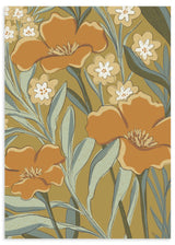 Lámina decorativa sin marco de estilo orgánico y minimalista, ilustración botánica vintage de flores silvestres, modelo Vintage Botanical Bloom