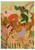 Lámina decorativa sin marco de estilo tonos_pastel y orgánico, mujeres danzando entre flores primaverales, modelo Spring Frolic