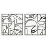 Conjunto de dos cuadros abstractos con rostros lineales en blanco y negro, tienda kudeko.com