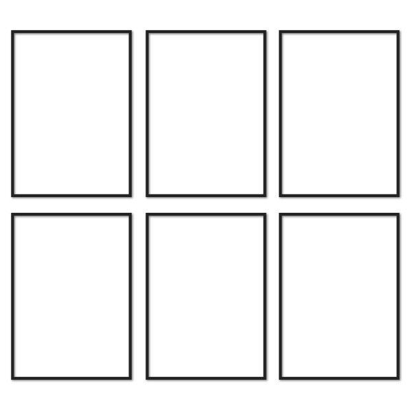 conjunto de seis cuadros century negro