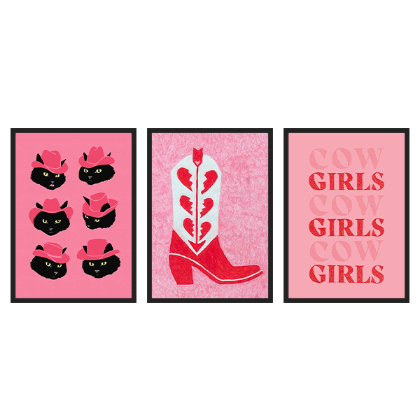 Three Combo -  Pink Cowgirl Cat
