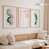 decoración con cuadros, ideas - conjunto de cuadros coloridos en estilo acuarela - kudeko