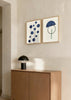Conjunto de dos cuadros decorativos de estilo minimalista y abstracto, dúo abstracto azul con formas geométricas y orgánicas, modelo Two Combo - Azul