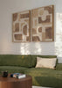 Conjunto de dos cuadros decorativos de estilo minimalista y abstracto, composición abstracta geométrica en tonos tierra, modelo Two Combo - Puzzle