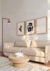 Conjunto de tres cuadros decorativos de estilo minimalista y abstracto, tríptico abstracto minimalista de formas orgánicas, modelo Three Combo - Simplicity