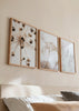 Conjunto de tres cuadros decorativos de estilo minimalista y nórdico, trío de flores nórdicas en tonos suaves, modelo Three Combo - Nordic Flowers