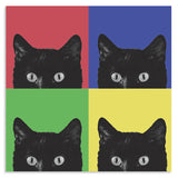 lámina decorativa para cuadro de gato negro moderno y colorido
