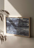 decoración con cuadros, ideas - lámina decorativa horizontal abstracta con texturas azules - kudeko