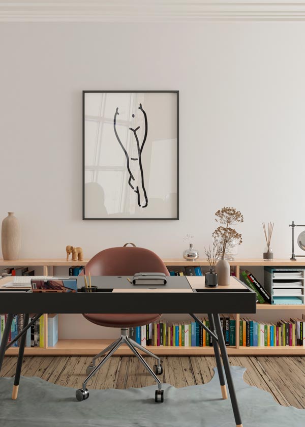 Decoración con cuadros, ideas -  lámina decorativa abstracta de cuerpo femenino / mujer. Ilustración de mujer