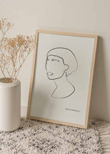 decoración con cuadros, ideas - lámina decorativa de ilustración de mujer y frase "Today do something for you" - kudeko
