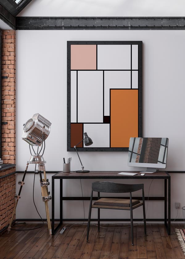 Decoración con cuadros, ideas -  cuadro geométrico y moderno de estilo colorido