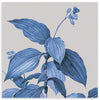 cuadro de ilustración de flores vintage. Lámina decorativa floral en tonos verdosos-azules.