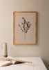 decoración con cuadros, ideas - lámina decorativa de ilustración de flor de estilo nórdico, beige