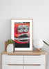 Decoración con cuadros, ideas -  cuadro fotografía coche vintage rojo. Lámina decorativa de foto de coche vintage en rojo