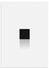cuadro geométrico y minimalista de cuadrado negro y fondo blanco. Lámina decorativa.