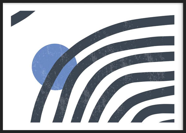 cuadro para lámina decorativa abstracta y minimalista blanca y azul