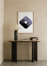 Cuadro decorativo de estilo abstracto y geométrico colocado en salón, figura geométrica infinita en rombo, modelo Figuras Infinitas Rombo